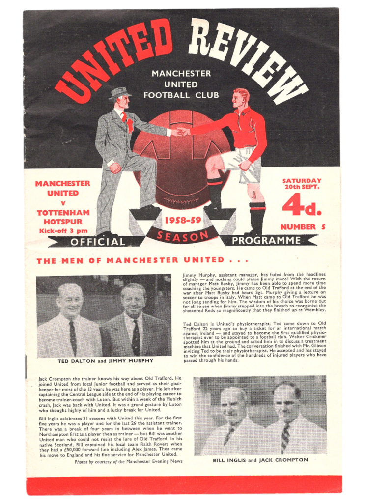 20th September 1958 Manchester United v Tottenham Hotspur Division One Matchday 09 1958-1959