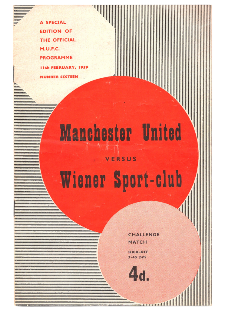 11th February 1959 Manchester United v Weiner Sport-Club European Cup Friendly 1958-1959