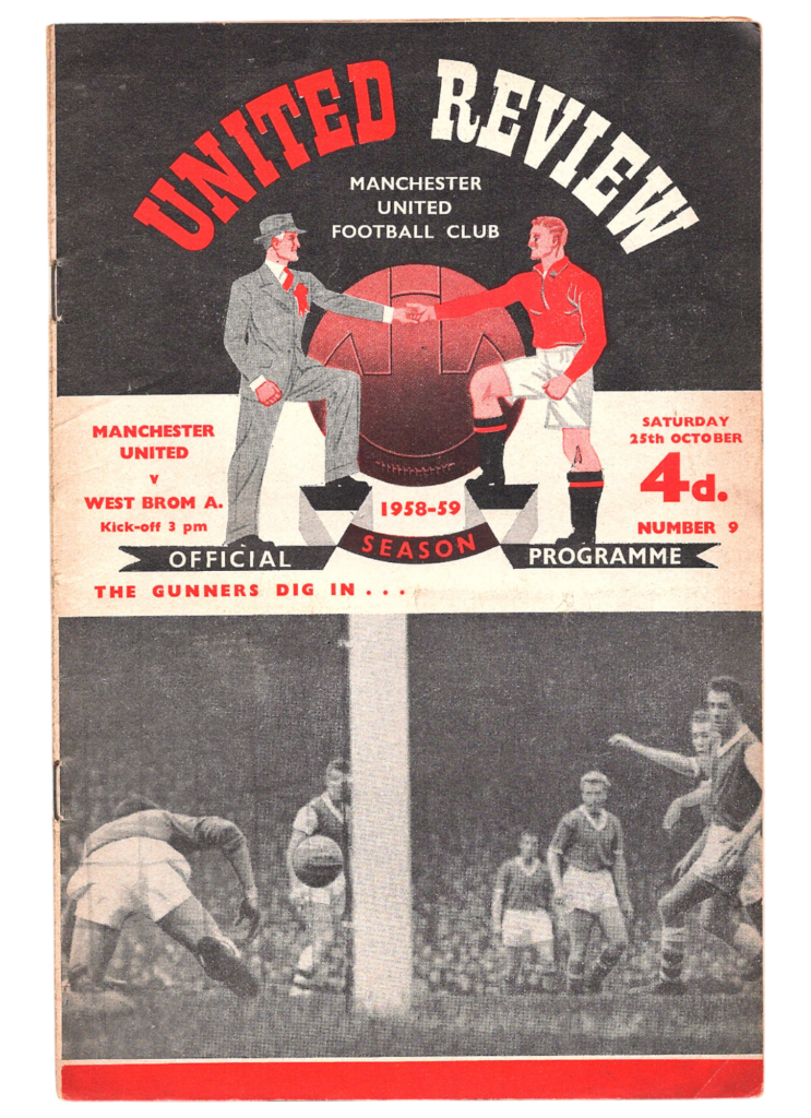 25th October 1958 Manchester United v West Bromwich Albion Division One Matchday 15 1958-1959