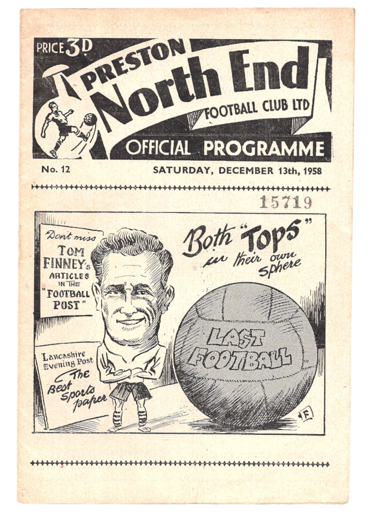 13th December 1958 Preston North End v Manchester United Division One Matchday 22 1958-1959