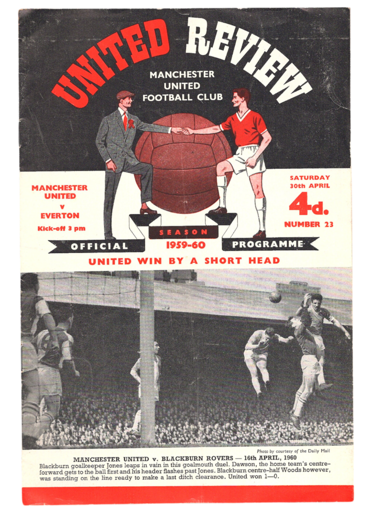 30th April 1960 Manchester United v Everton FC Division One Matchday 42 1959-1960