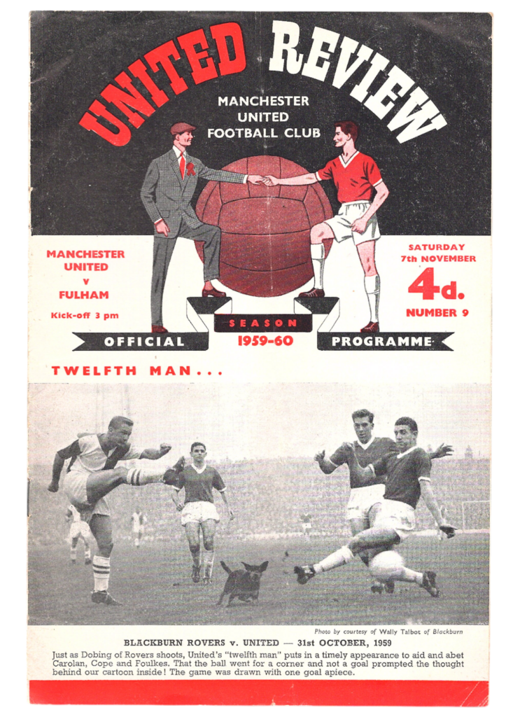 7th November 1959 Manchester United v Fulham FC Division One Matchday 16 1959-1960