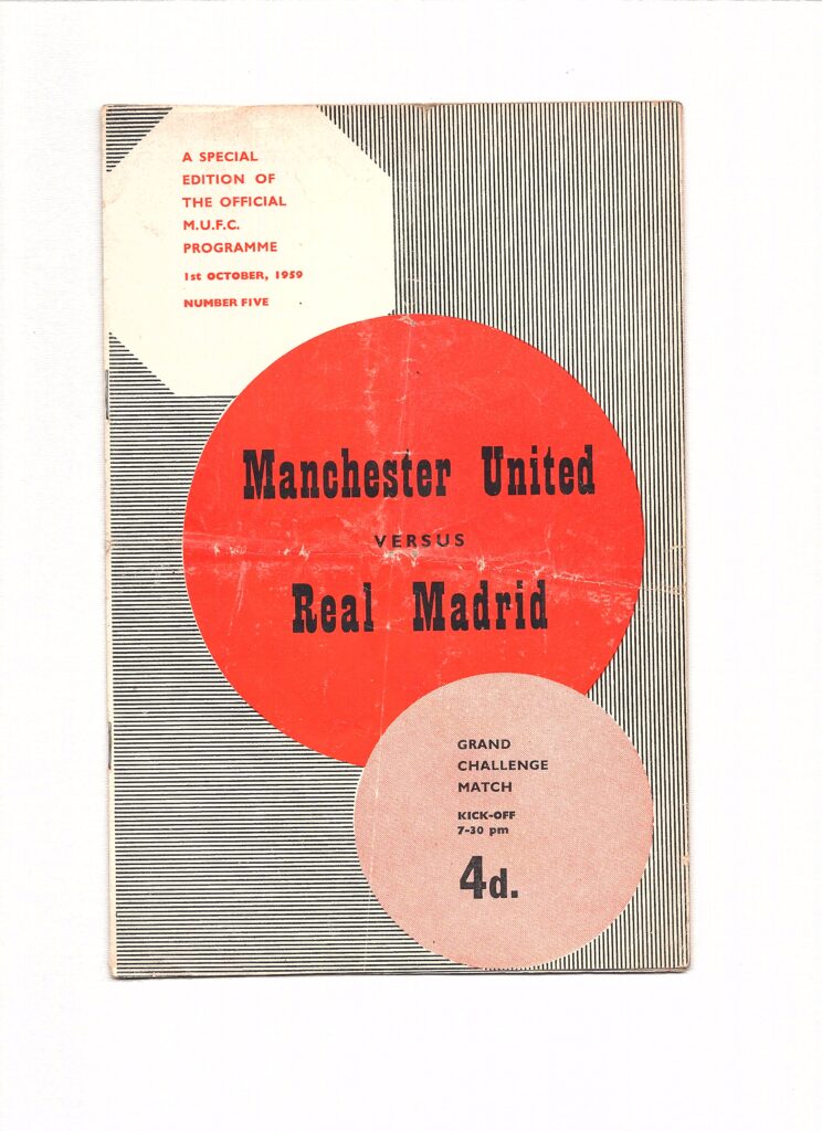 1st October 1959 Manchester United v Real Madrid Friendly Challenge Match 1959-1960