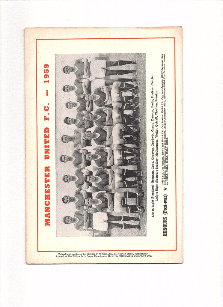 1st October 1959 Manchester United v Real Madrid Friendly Challenge Match 1959-1960 - Image 2