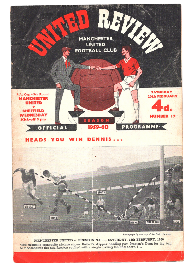 20th February 1960 Manchester United v Sheffield Wednesday FA Cup 5th Round 1959-1960