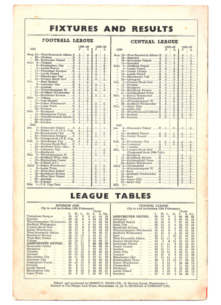 20th February 1960 Manchester United v Sheffield Wednesday FA Cup 5th Round 1959-1960 - Image 2