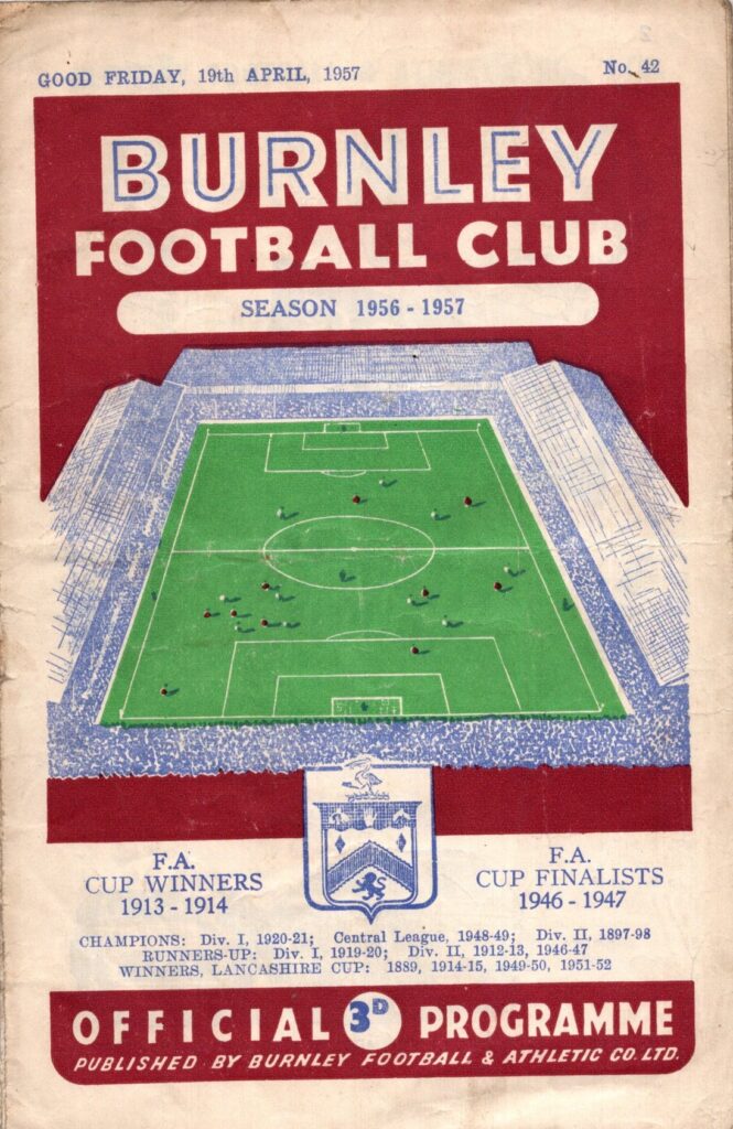 19th April 1957 Burnley FC v Manchester United Division One Matchday 38 1956-1957