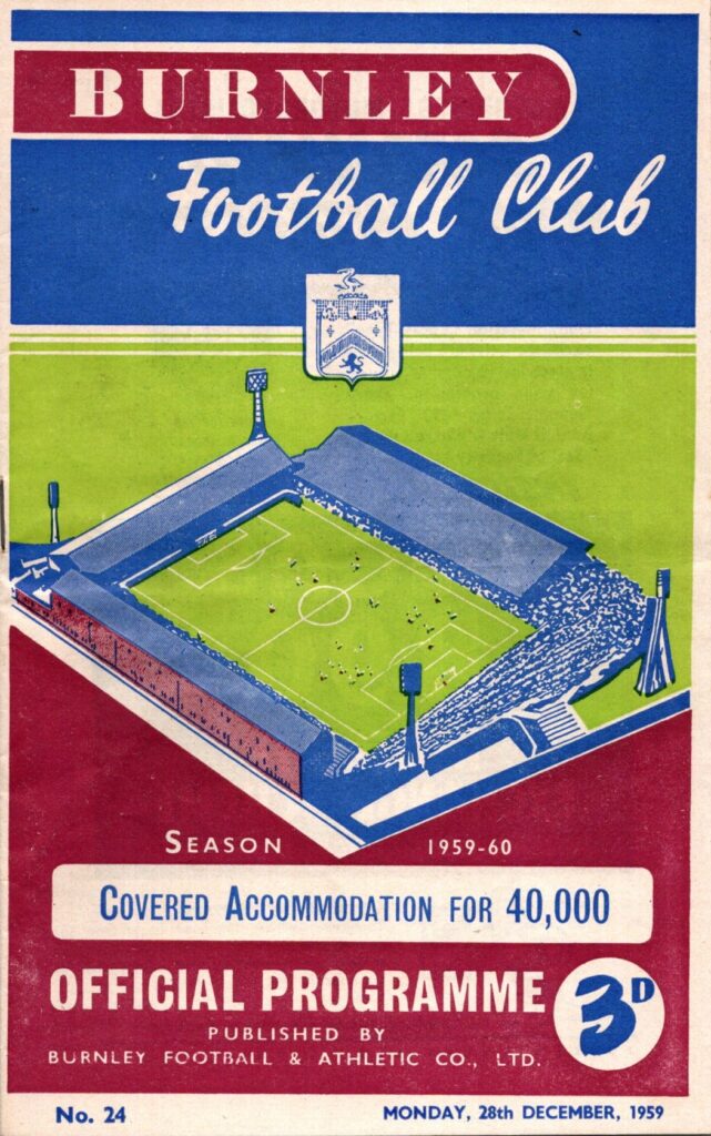 28th December 1959 Burnley FC v Manchester United Division One Matchday 24 1959-1960