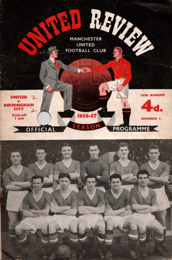 18th August 1956 Manchester United v Birmingham City Division One Matchday 01 1956-1957