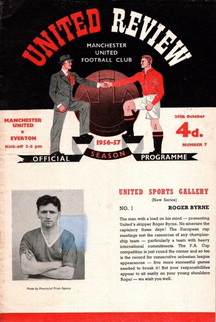 20th October 1956 Manchester United v Everton FC Division One Matchday 13 1956-1957