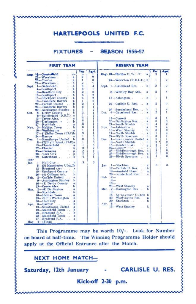 5th January 1957 Hartlepools United v Manchester United FA Cup 3rd Round 1956-1957 - Image 2