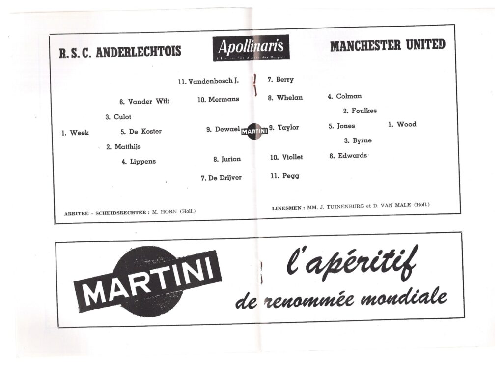 12th September 1956 RSC Anderlecht v Manchester United European Cup Preliminary Round - 1st Leg 1956-1957 - Image 3