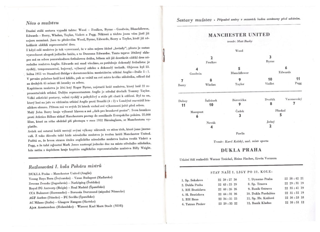 4th December 1957 Dukla Prague v Manchester United European Cup 1st Round - 2nd Leg 1957-1958 - Image 3