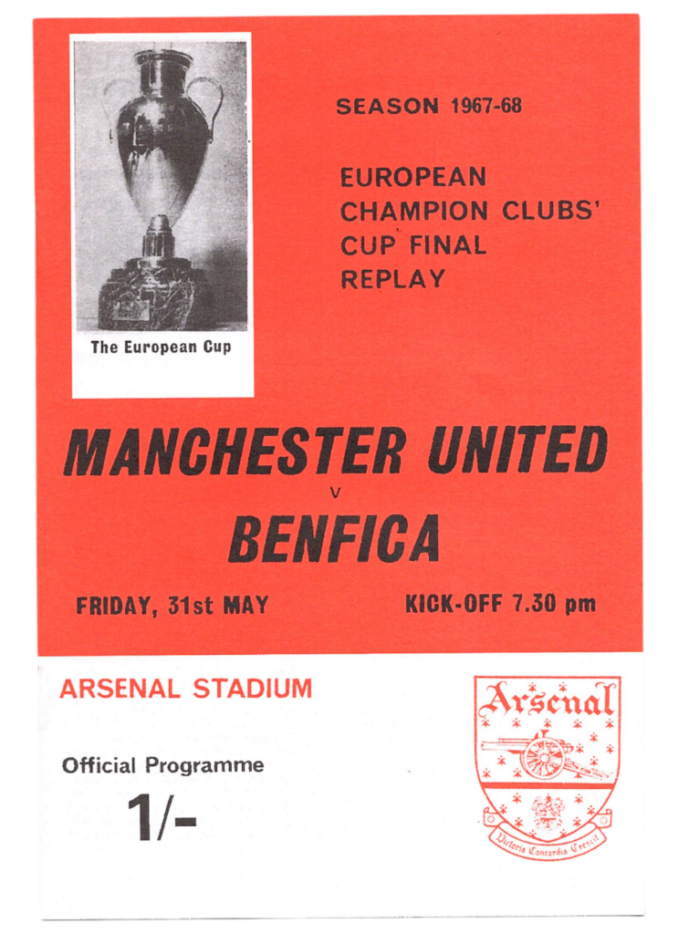 31st May 1968 Manchester United v SL Benfica European Cup Final - Replay 1967-1968