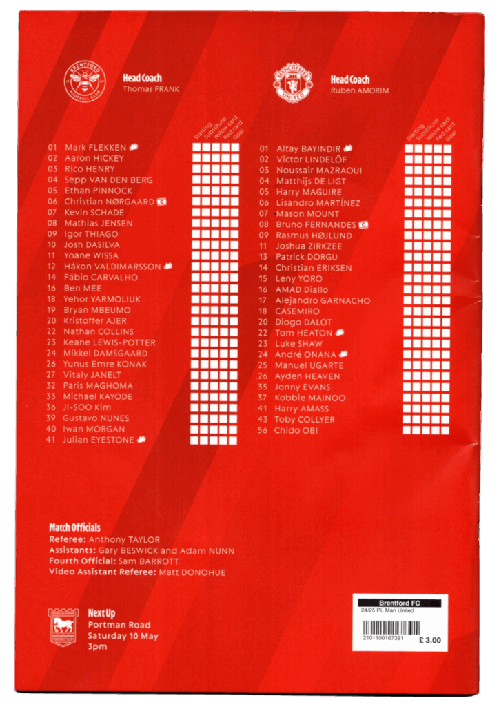 4th May 2025 Brentford FC v Manchester United Premier League Matchday 35 2024-2025 - Image 2