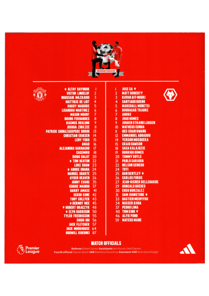 19th April 2025 Manchester United v Wolverhampton Wanderers Premier League Matchday 33 2024-2025 - Image 2