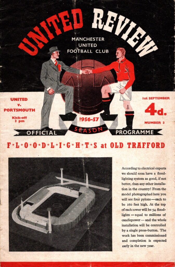 1st September 1956 Manchester United v Portsmouth FC Division One Matchday 05 1956-1957
