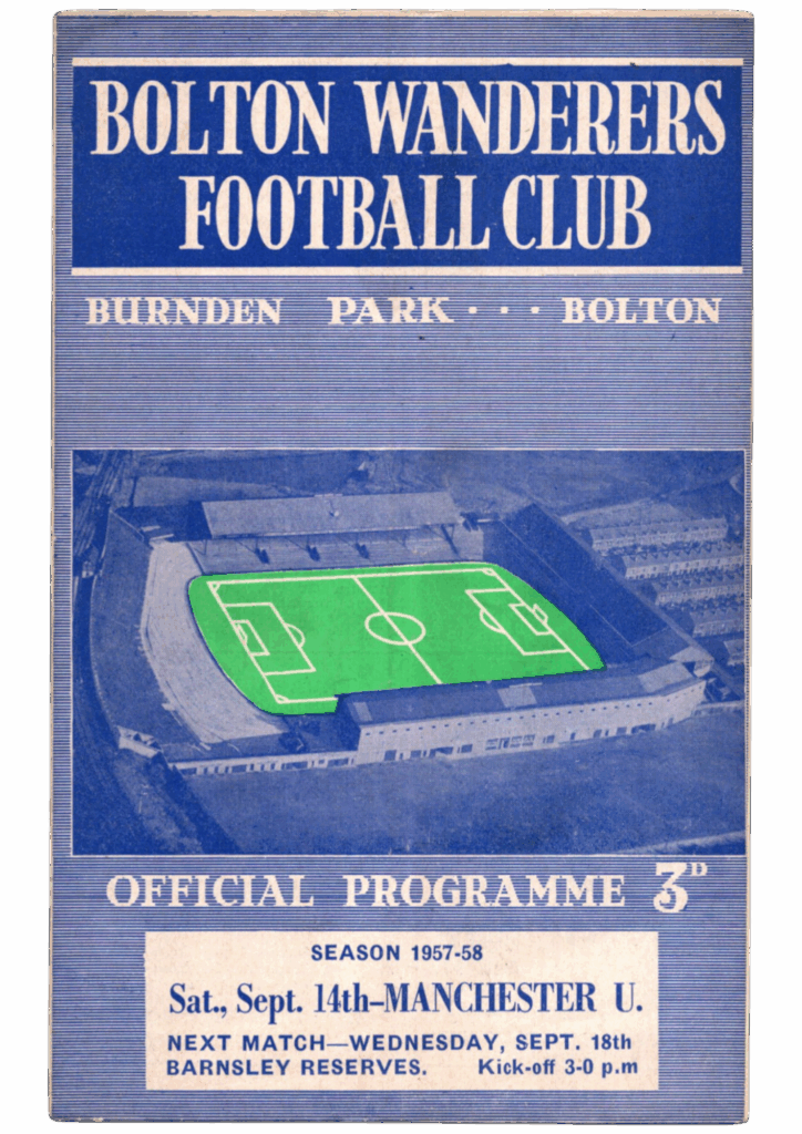 14th September 1957 Bolton Wanderers v Manchester United Division One Matchday 07 1957-1958