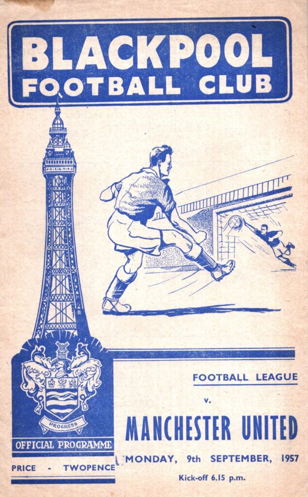 9th September 1957 Blackpool FC v Manchester United Division One Matchday 06 1957-1958