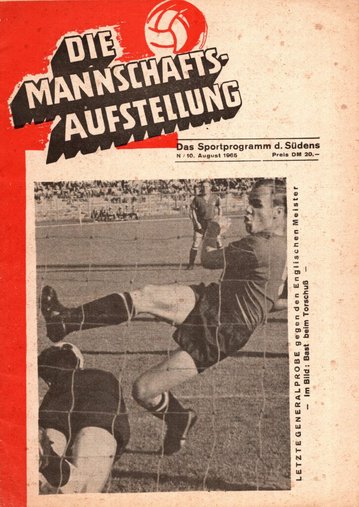 10th August 1965 FC Nuremberg v Manchester United Friendly Pre Season 1965-1966