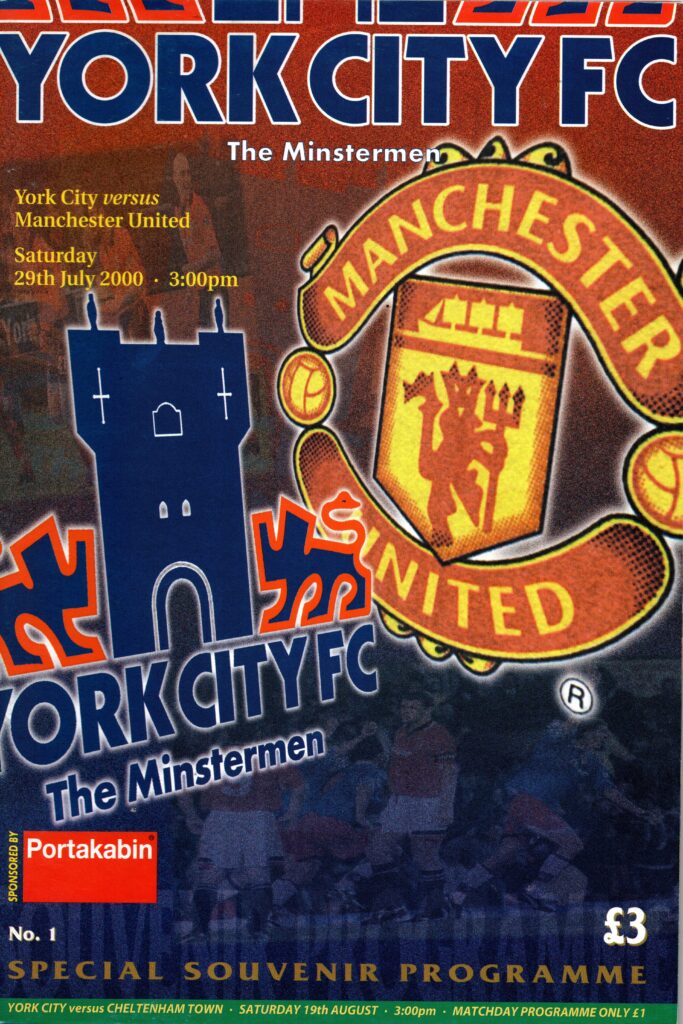 29th July 2000 York City v Manchester United Friendly Pre-Season 2000-2001