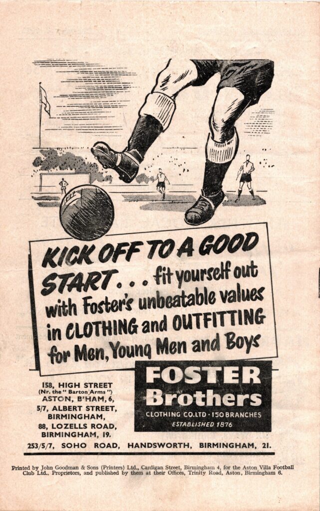 8th December 1956 Aston Villa v Manchester United Division One Matchday 20 1956-1957 - Image 2