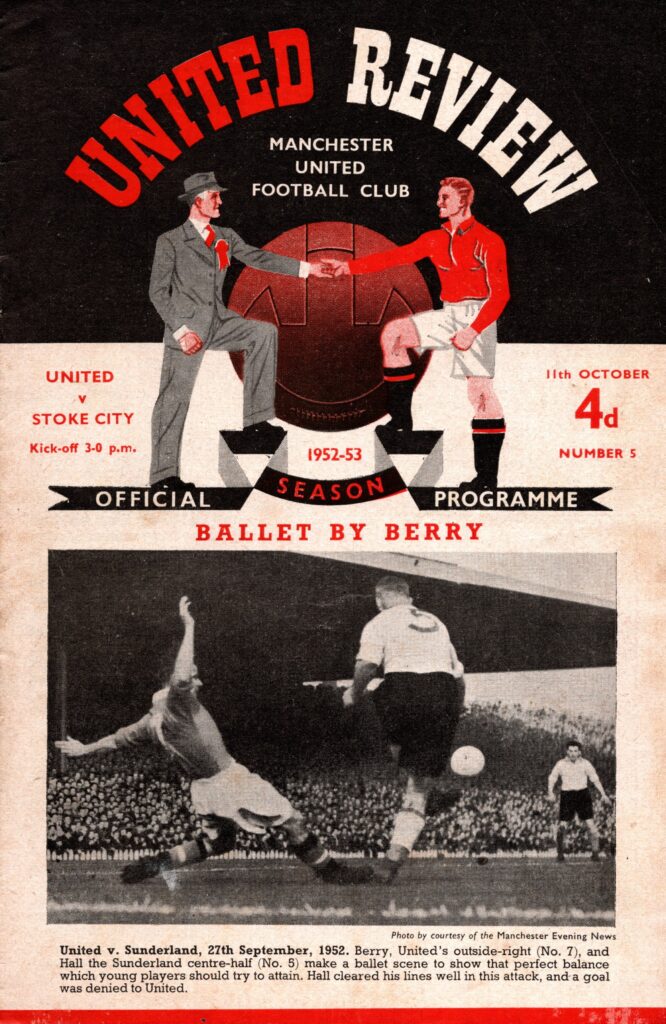 11th October 1952 Manchester United v Stoke City Division One Matchday 11 1952-1953