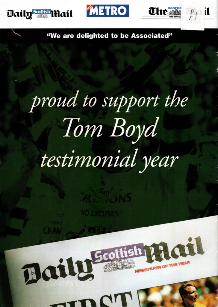 15th May 2001 Celtic v Manchester United Friendly Testimonial - Tom Boyd 2000-2001 - Image 2