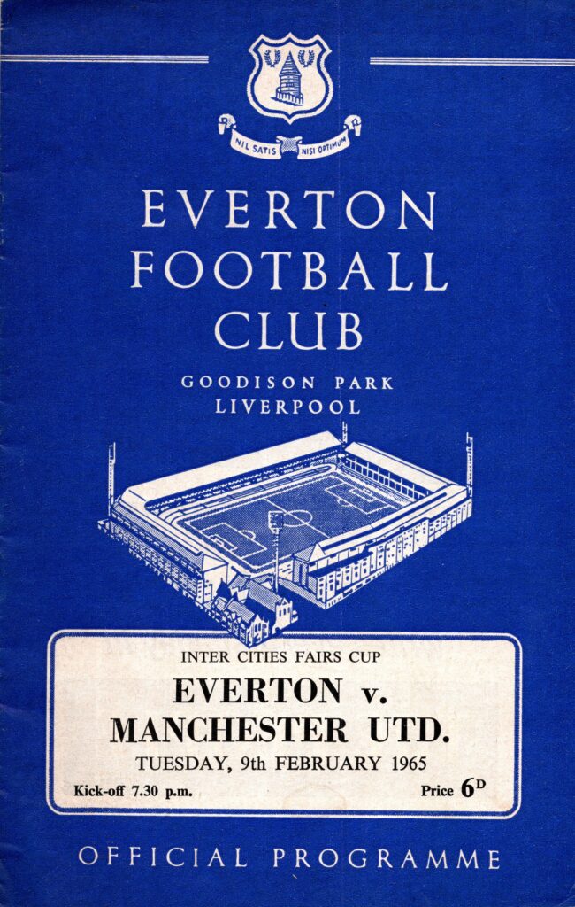 9th February 1965 Everton v Manchester United UEFA Cup 3rd Round 2nd Leg 1964-1965