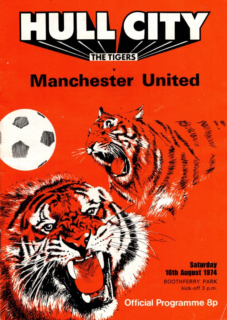 10th August 1974 Hull City v Manchester United Friendly  1974-1975