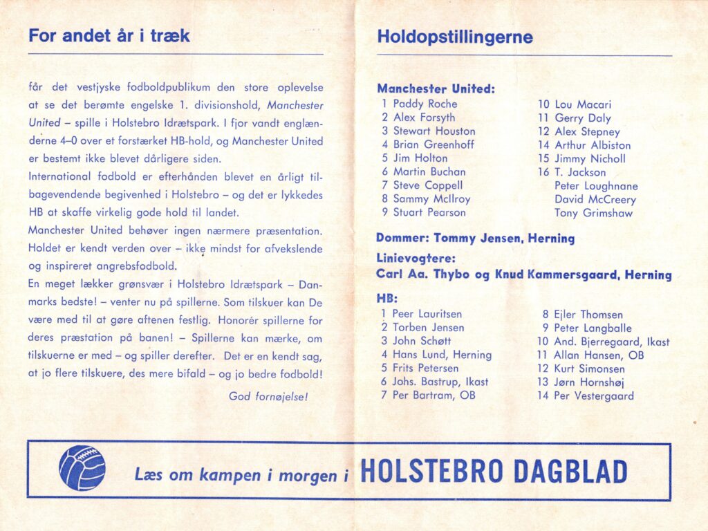 7th August 1975 Holstebro v Manchester United Friendly Pre-Season 1975-1976 - Image 3