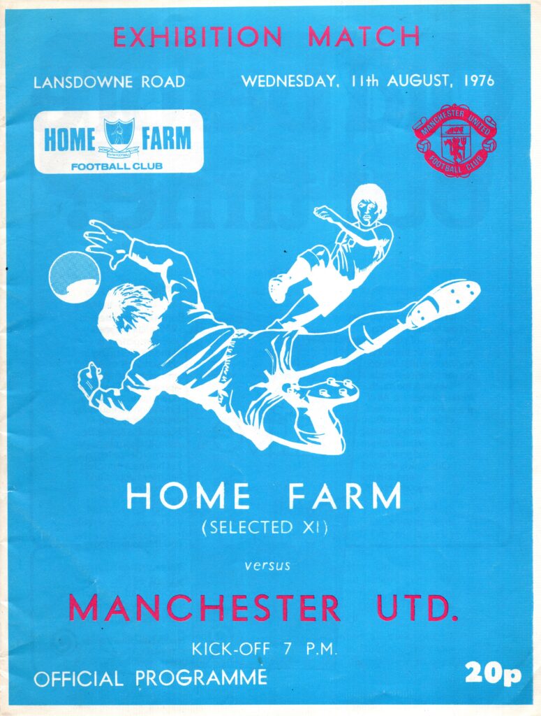 11th August 1976 Home Farm XI v Manchester United Friendly Pre-Season 1976-1977
