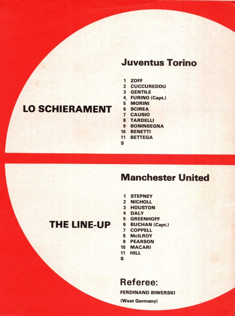 3rd November 1976 Juventus v Manchester United UEFA Cup 2nd Round 2nd Leg 1976-1977 - Image 2