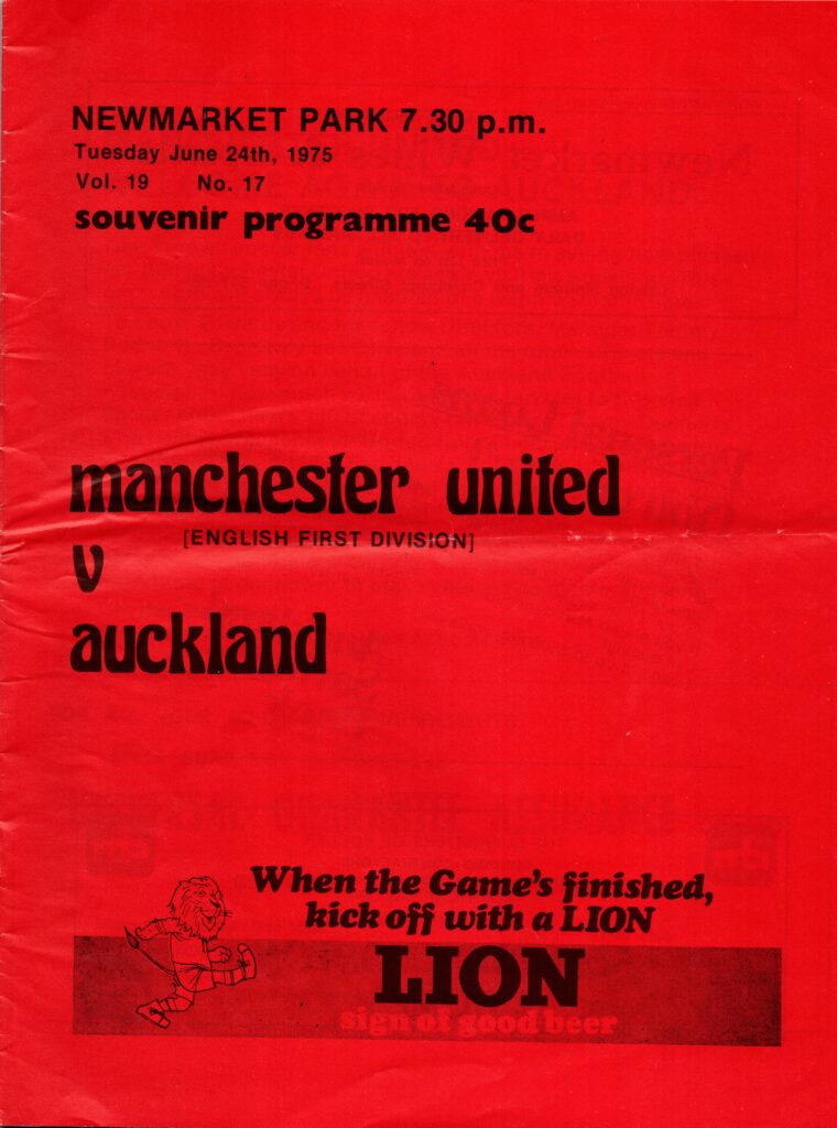 24th June 1978 Auckland v Manchester United Friendly Challenge Match 1974-1975