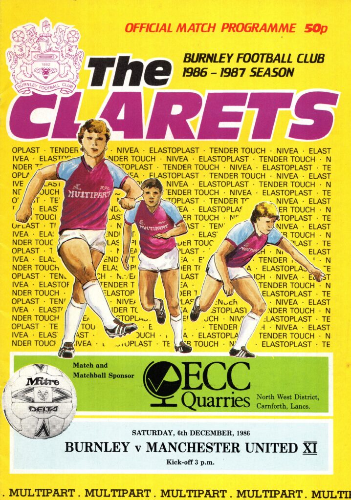 6th December 1986 Burnley v Manchester United Friendly  1986-1987