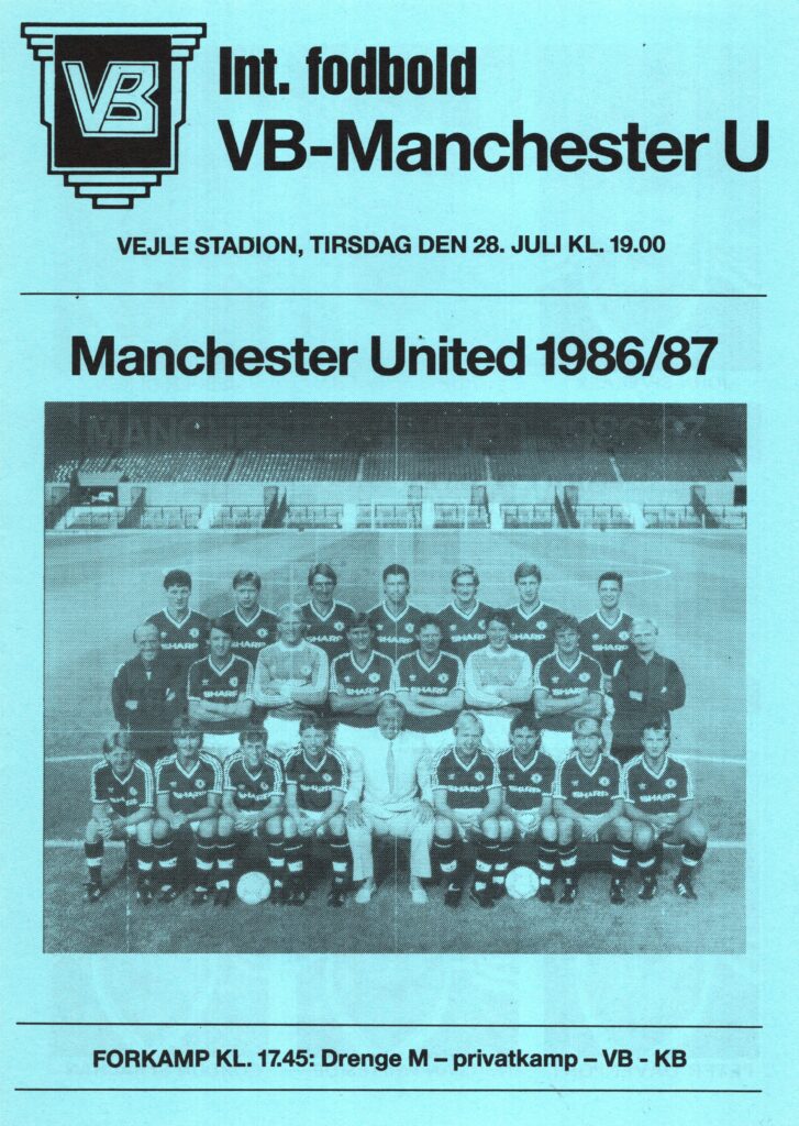 28th July 1987 Vejle v Manchester United Friendly  1987-1988