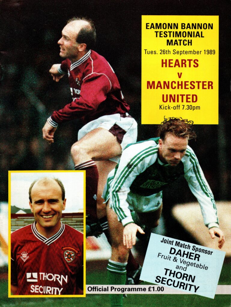 26th September 1989 Hearts v Manchester United Testimonial Eamonn Bannon 1991-1992