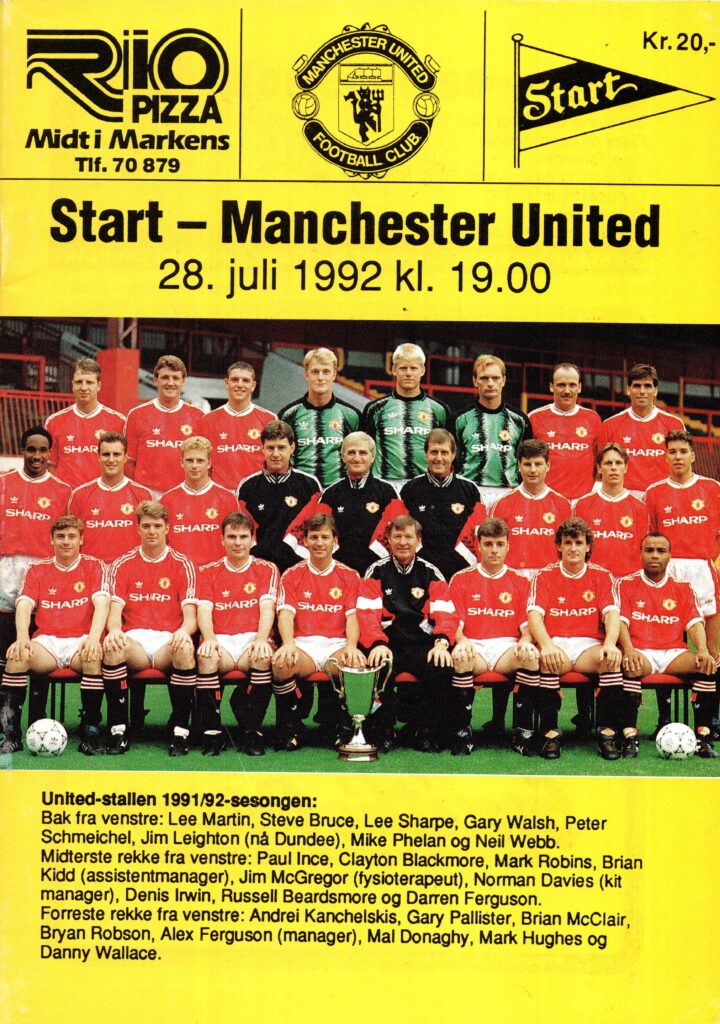 28th July 1992 IK Start v Manchester United Friendly Pre-Season 1992-1993