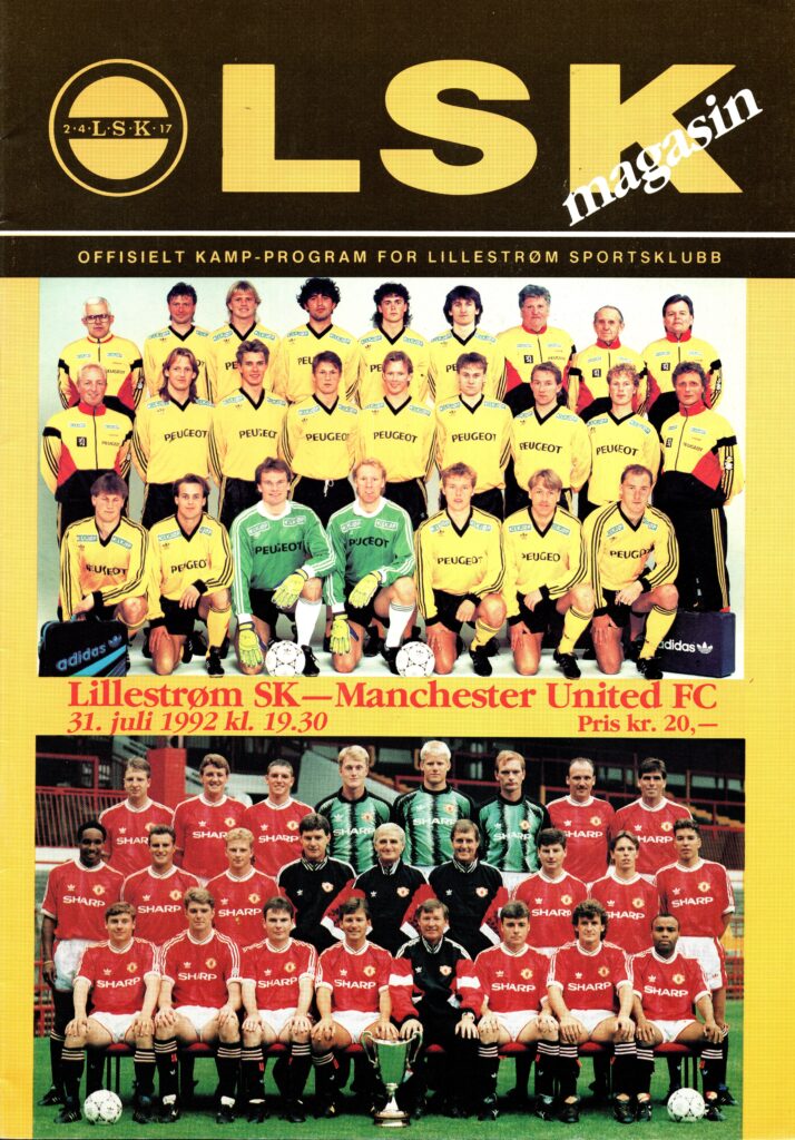 31st July 1992 Lillestrom SK v Manchester United Friendly Pre-Season 1992-1993