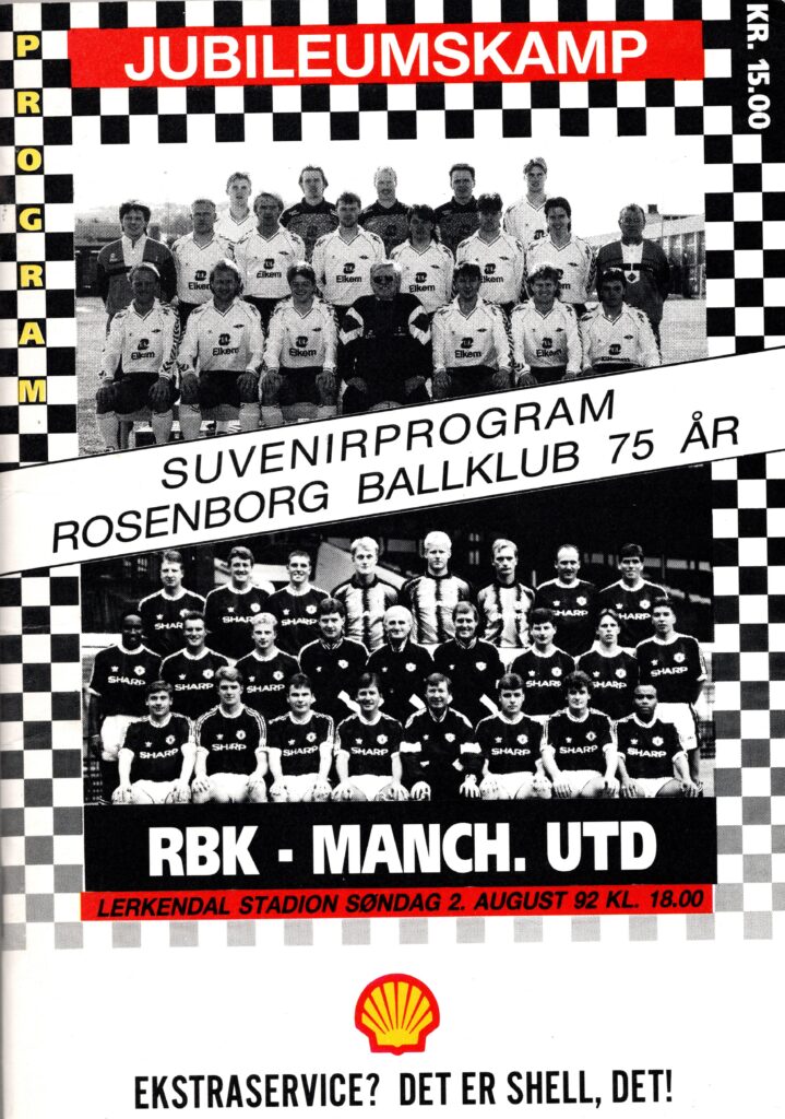 2nd August 1992 Rosenborg v Manchester United Friendly  1992-1993