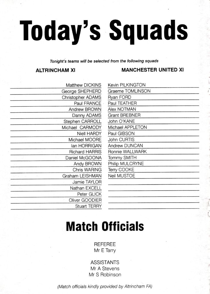 8th August 1997 Altrincham v Manchester United Friendly Pre Season 1997-1998 - Image 2