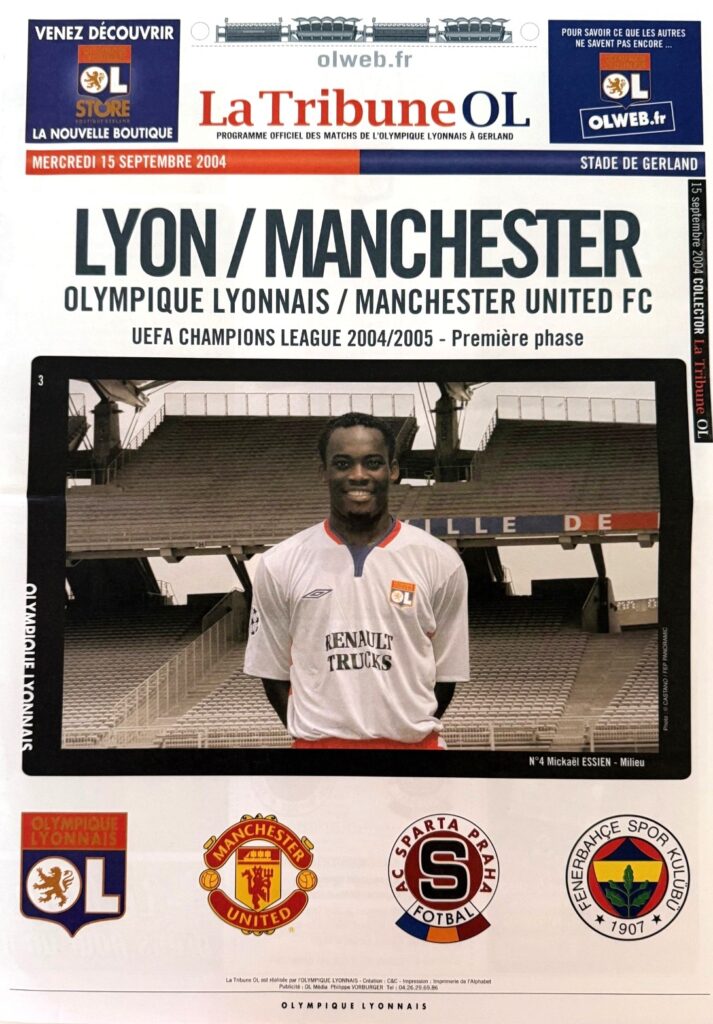 15th September 2004 Olympique Lyonnais v Manchester United Champions League Phase 01 - Group D - Matchday 01 2004-2005