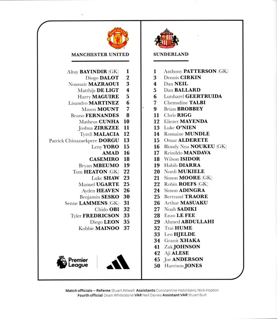 4th October 2025 Manchester United v Sunderland Premier League Matchday 07 2025-2026 - Image 2