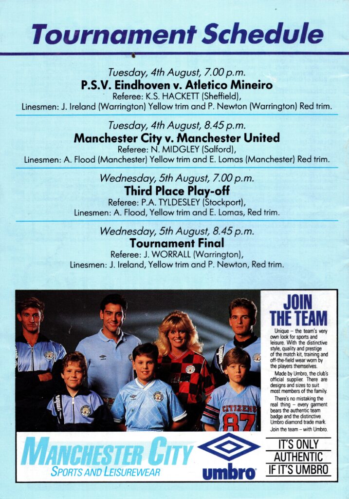 4th August 1987 Manchester City v Manchester United Manchester International Tournament Semi-Final 1987-1988 - Image 2
