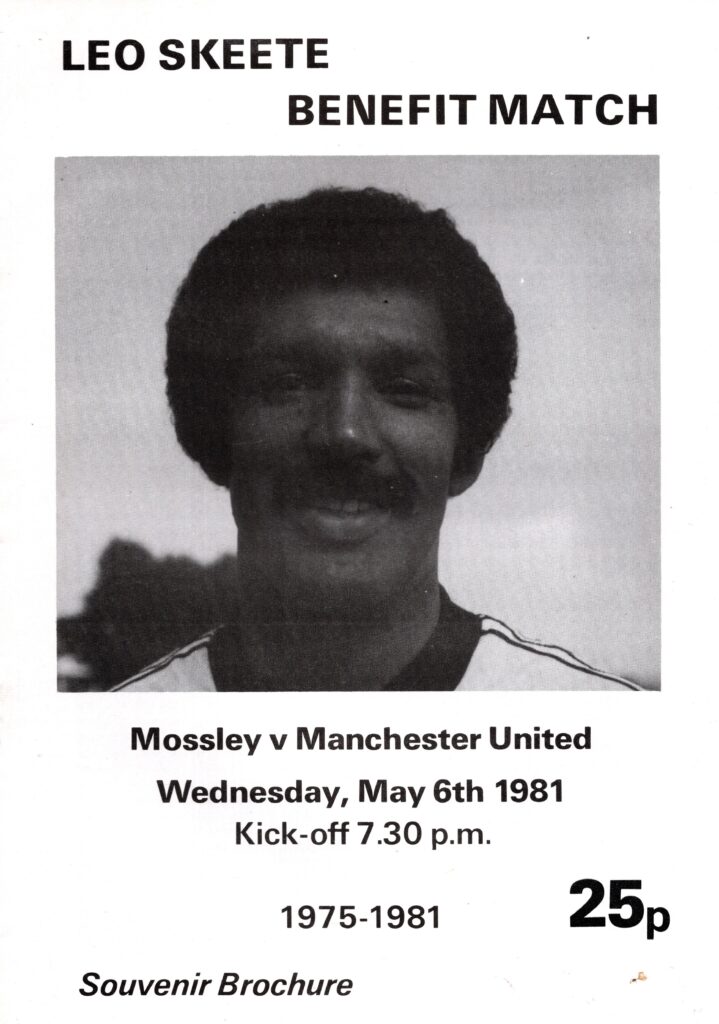 6th May 1981 Mossley v Manchester United Testimonial Leo Skeete 1981-1982