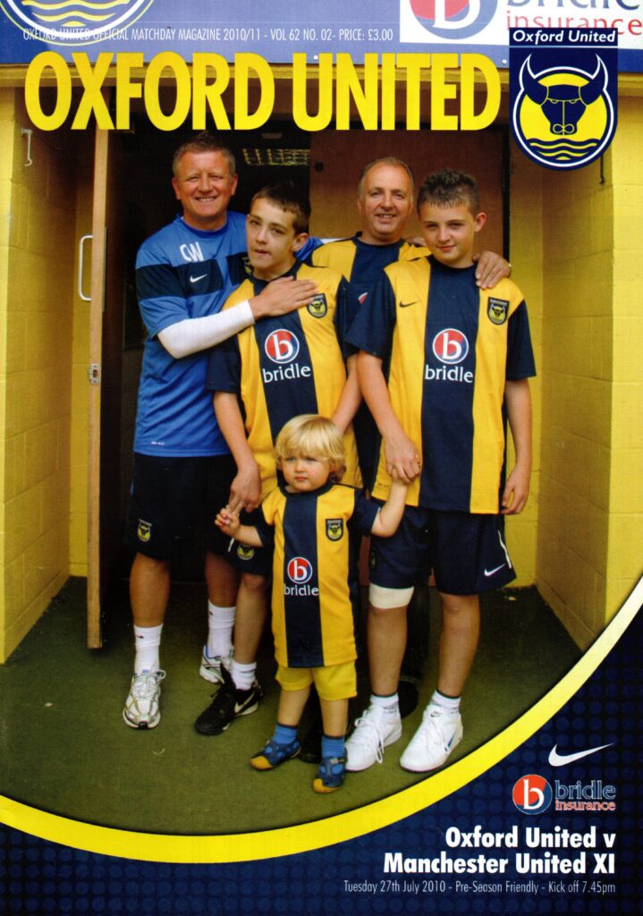 27th July 2010 Oxford United v Manchester United Friendly Pre-Season 2010-2011