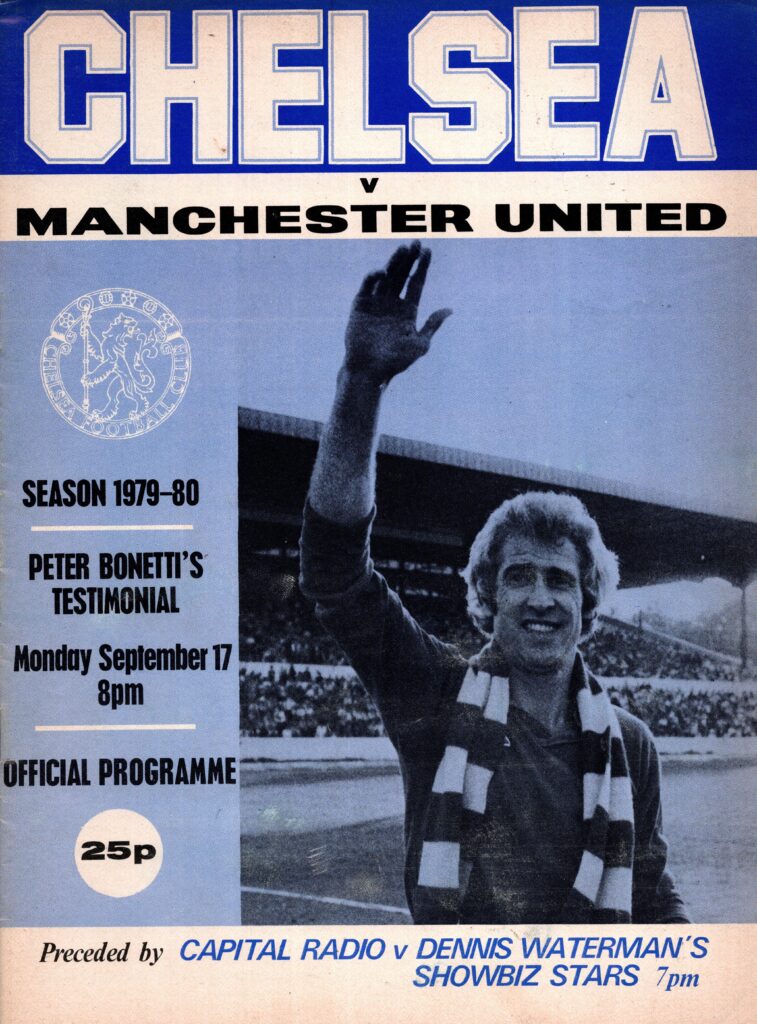 17th September 1979 Chelsea v Manchester United Testimonial Peter Bonetti 1979-1980
