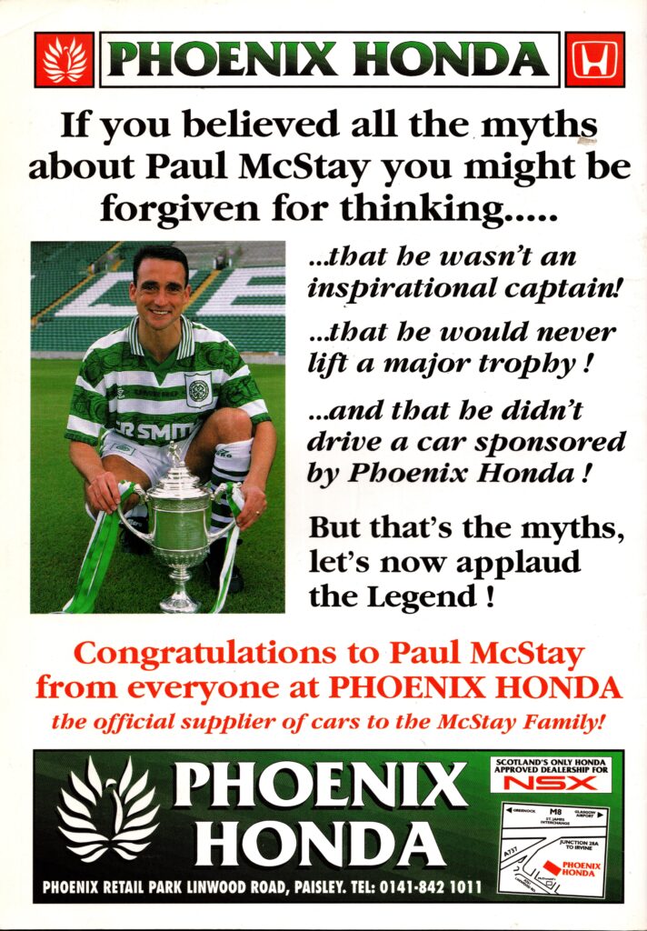 12th December 1995 Celtic v Manchester United Testimonial Paul McStay 1995-1996 - Image 2
