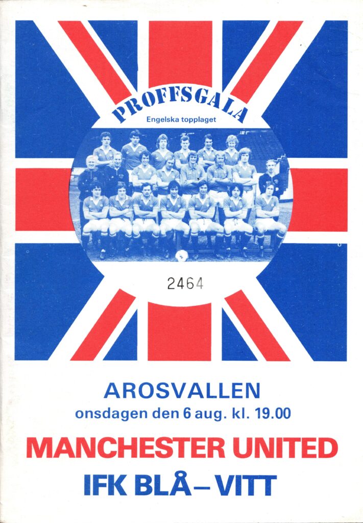 6th August 1980 IFK Vasteras v Manchester United Friendly Pre-Season 1980-1981