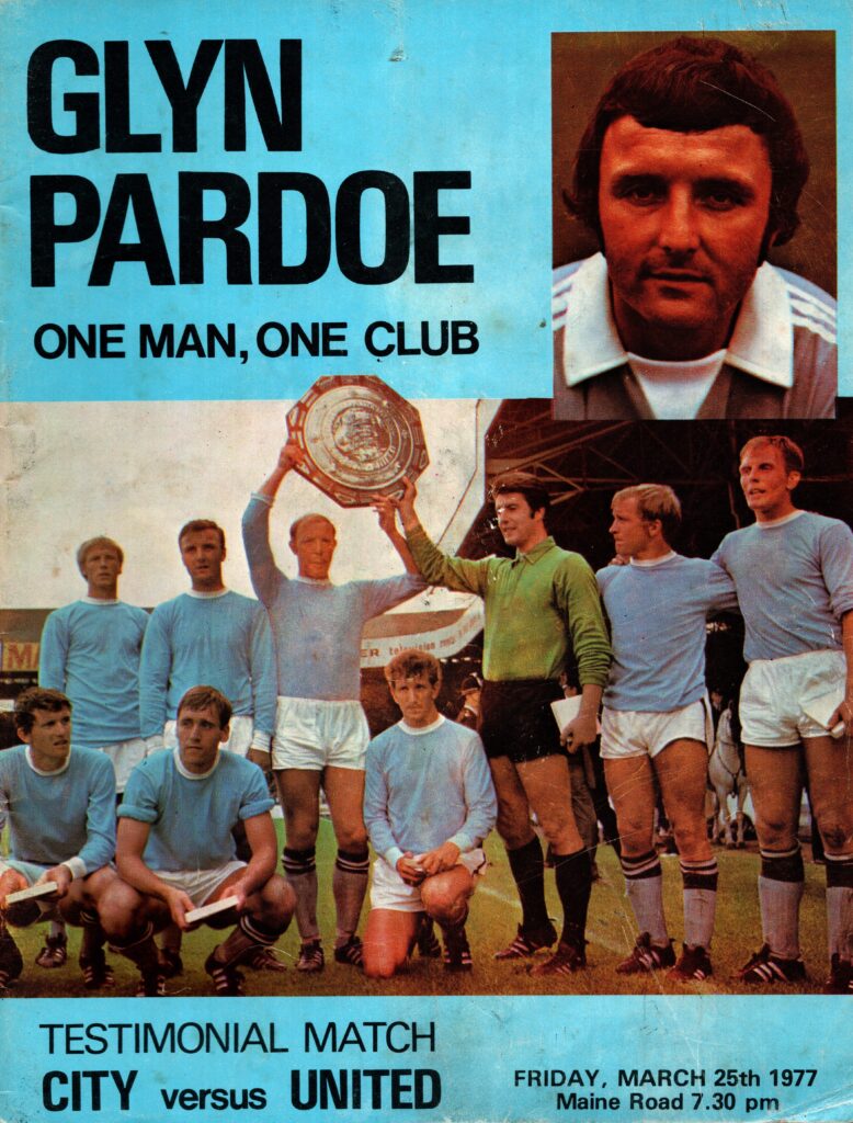 25th March 1977 Manchester City v Manchester United Testimonial Glyn Pardoe 1976-1977